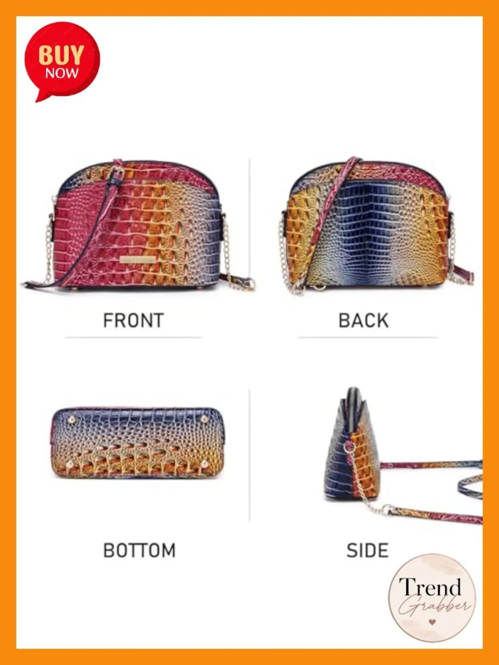 Vegan Leather Crocodile Embossed Satchel Crossbody Handbag Clutch